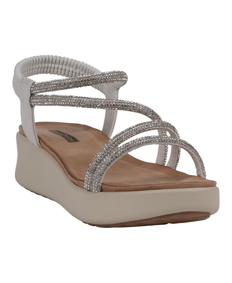 ジーシーシューズ レディース シューズ サンダル GC Shoes Womens Emory Embellished Wedge Sandals Silver シルバー