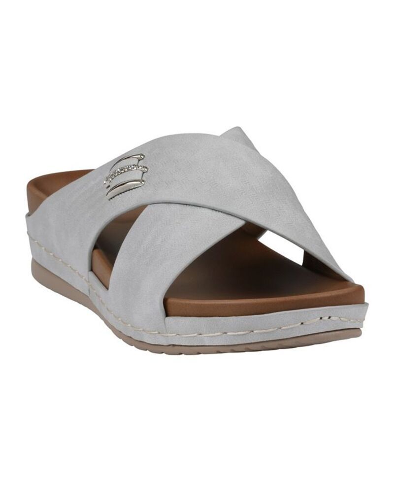 ジーシーシューズ レディース シューズ サンダル GC Shoes Womens Carter SlipOn Wedge Sandals Silver シルバー
