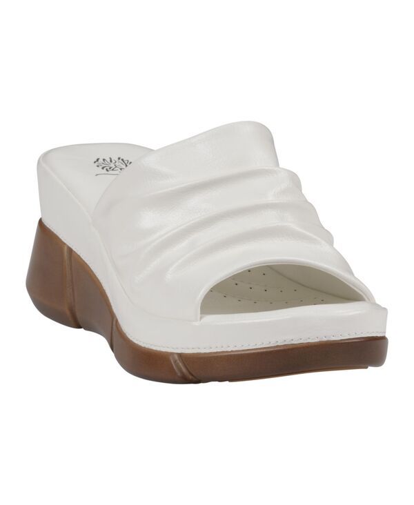 ジーシーシューズ レディース サンダル GC Shoes Womens Nora Wedge Slide Sandals White ホワイト