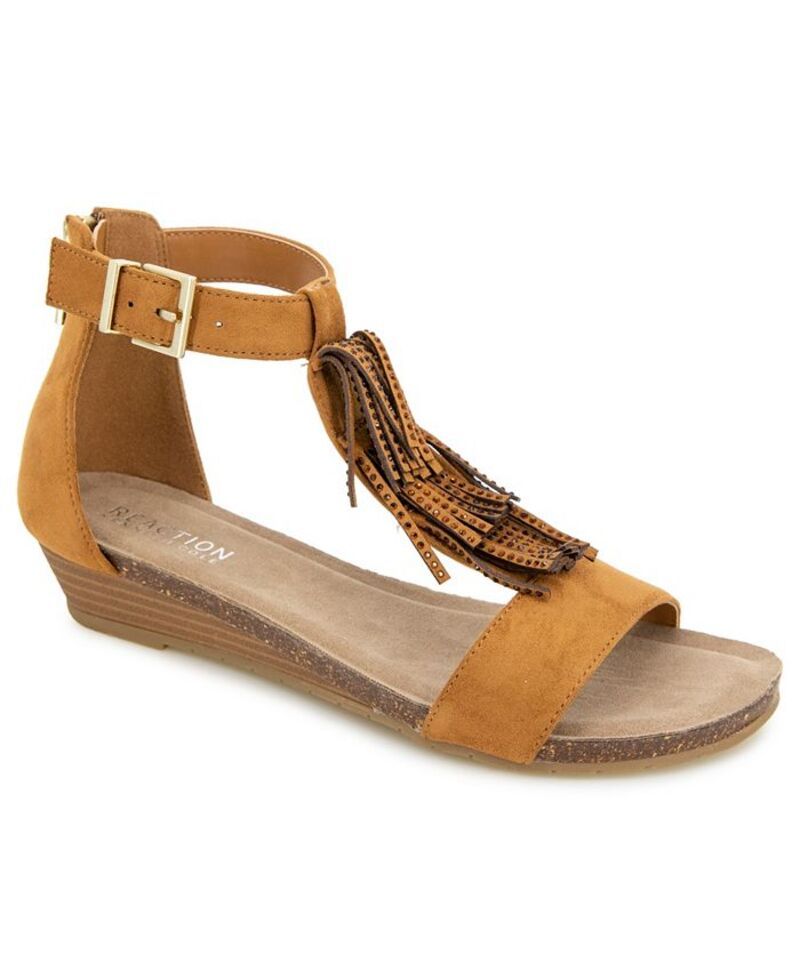 ケネスコール レディース シューズ サンダル Kenneth Cole Reaction Womens Glytoni Almond Toe Wedge Sandals Tan タン