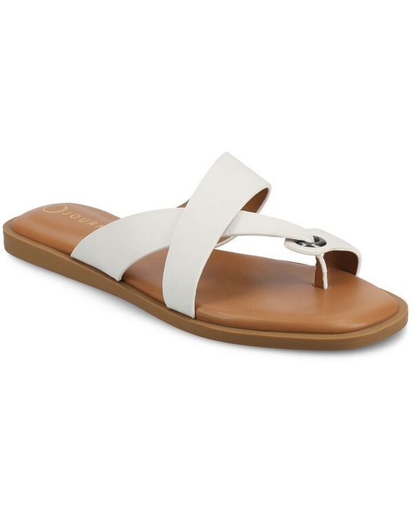 ジュルネ コレクション レディース シューズ サンダル Journee Collection Womens Prizzie Multi Strap Flat Sandals Bone マルチカラー