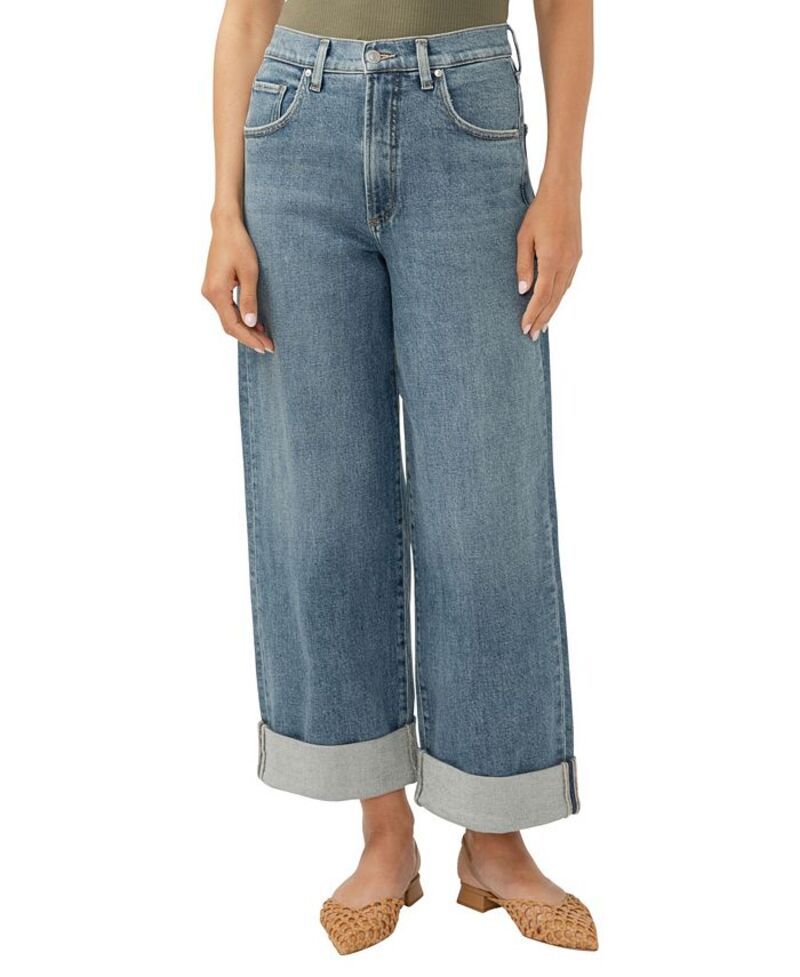 シルバー ジーンズ レディース ボトムス デニムパンツ ワイドレッグ クロップド Silver Jeans Co Womens Be Easy High Rise Cropped Wide Leg Jeans Indigo インディゴ