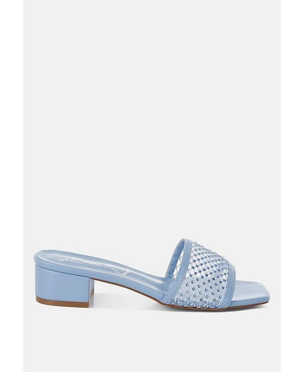 ロンドンラグ レディース シューズ パンプス ヒール London Rag Kenzia Rhinestone Studded SlipOn Heels Blue ブルー