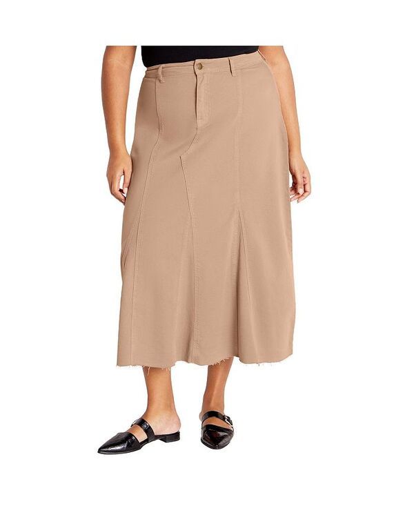 シティーシック レディース ボトムス スカート プラスサイズ CITY CHIC Plus Size Laylo Skirt Caramel