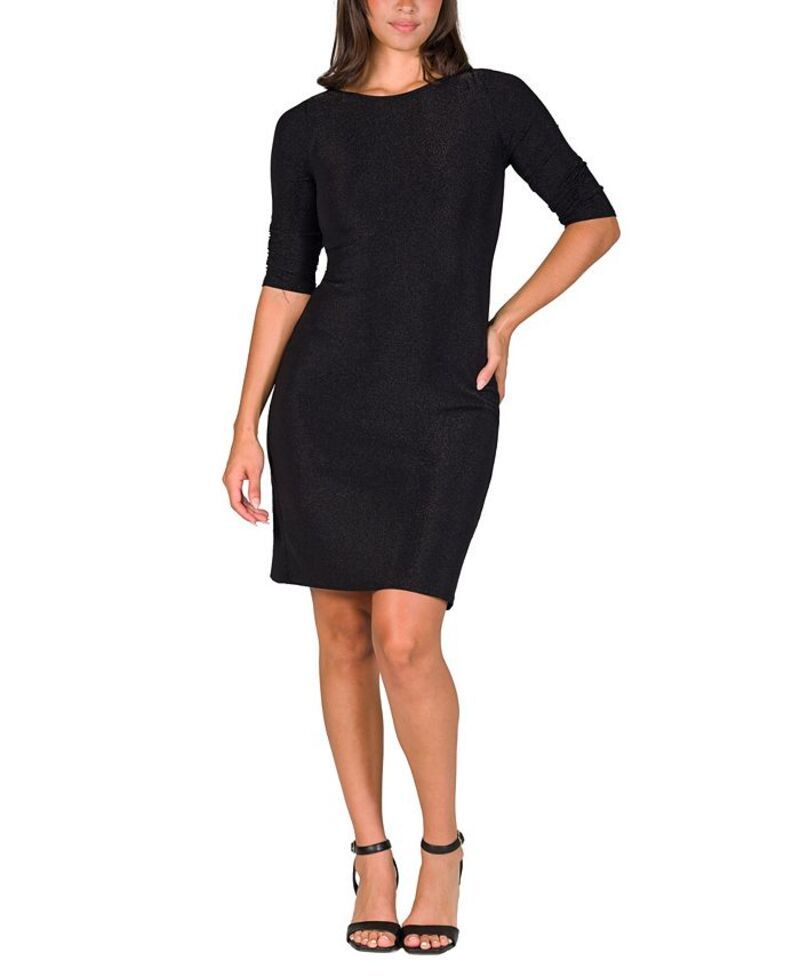 24 セブンコンフォート レディース トップス ワンピース ミニ 24seven Comfort Apparel Womens Elbow Length Sleeve Bodycon Mini Party Dress Black ブラック