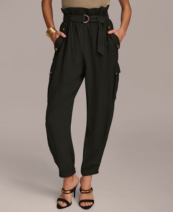 ダナ キャラン ニューヨーク レディース ボトムス カジュアルパンツ カーゴパンツ パンツ Donna Karan New York Donna Karan Womens Belted Cargo Pants Black ブラック