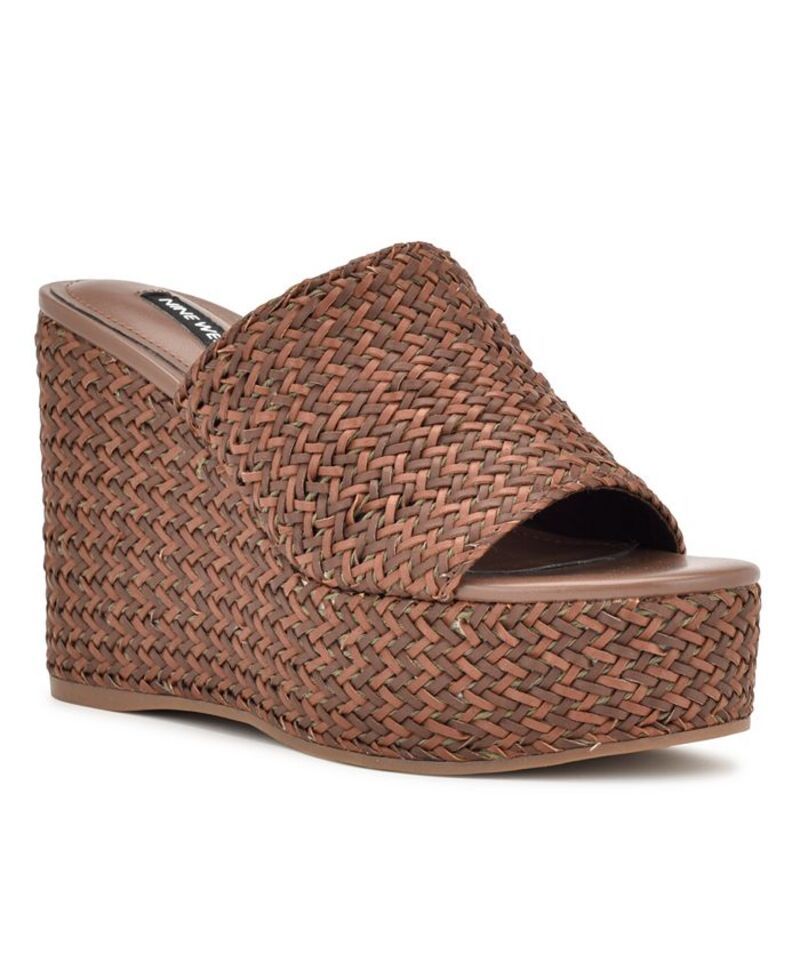 ナインウェスト レディース シューズ サンダル プラットフォーム Nine West Womens Everie Woven High Platform Wedge Sandals Brown ブラウン 21,815円