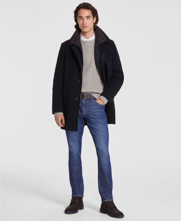 カルバンクライン メンズ アウター ジャケット・ブルゾン ウール コート Calvin Klein Men Coleman WoolBlend Overcoat Black ブラック