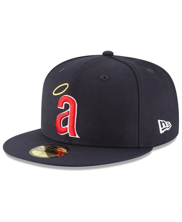 ニューエラ メンズ アクセサリー 帽子 ウール New Era Mens Navy Californiangels Cooperstown Collection Wool 59FIFTY Fitted Hat Navy ネイビー