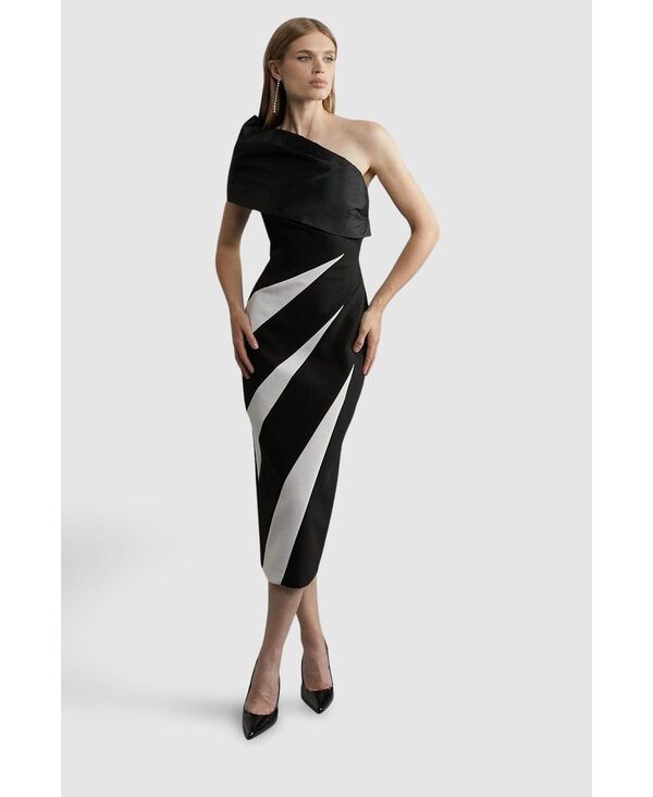 カレンミレン レディース トップス ワンピース ミディ Karen Millen Womens One Shoulder Panel Midi Dress Mono