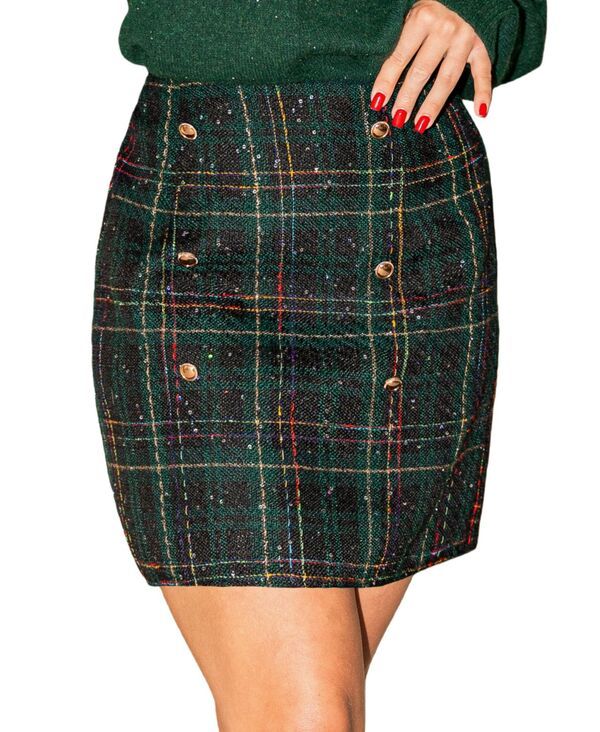 カップシー レディース ボトムスカート ミニ Cupshe Womens Encore Plaid Mini Skirt Dark green グリーン