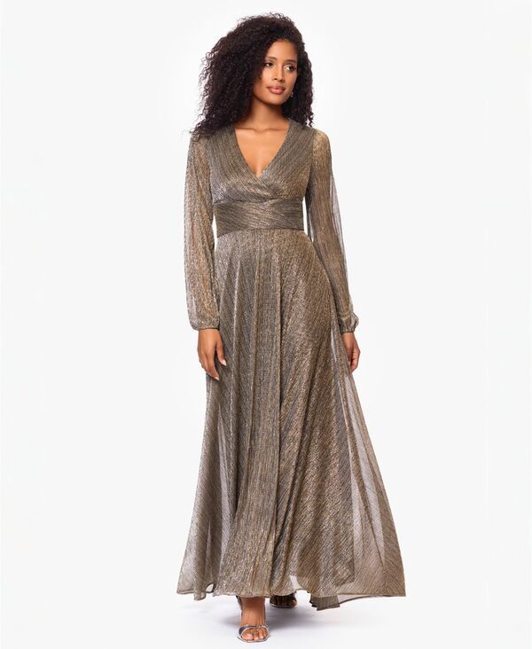 ベッツィアンドアダム レディース トップス ワンピース Vネック プチ Betsy Adam Petite VNeck Gown Mocha Gold モカ