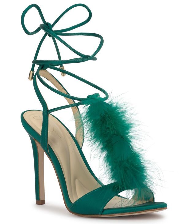 ジェシカシンプソン レディース シューズ サンダル ラップワンピース Jessica Simpson Womens Jenzin Feather Wrap Dressandals Gem Green グリーン