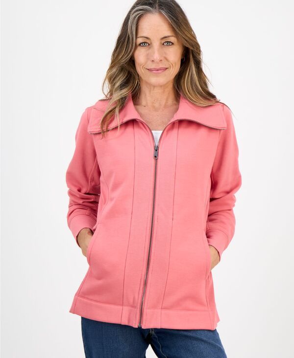 スタイルアンドコー レディース アウター パーカー・スウェット プチ シャツ Style Co Petite FullZip Tunic Sweatshirt Sp Strawberry