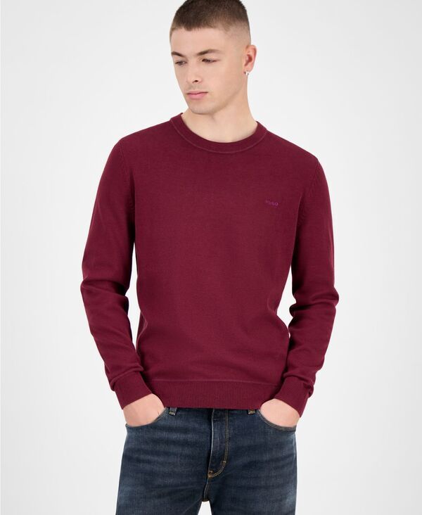 ヒューゴボス メンズ アウター ニット・セーター クルーネック 長袖 Hugo Boss Mensan Cassius LongSleeve Crewneck Sweater Dark Red レッド