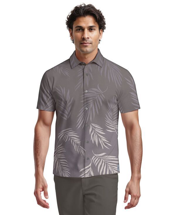 ピージーエーツアー メンズ トップス シャツ プリント 半袖 ダウン PGA TOUR Mens Botanical Print ShortSleeve ButtonDown Woven Golf Shirtradewinds