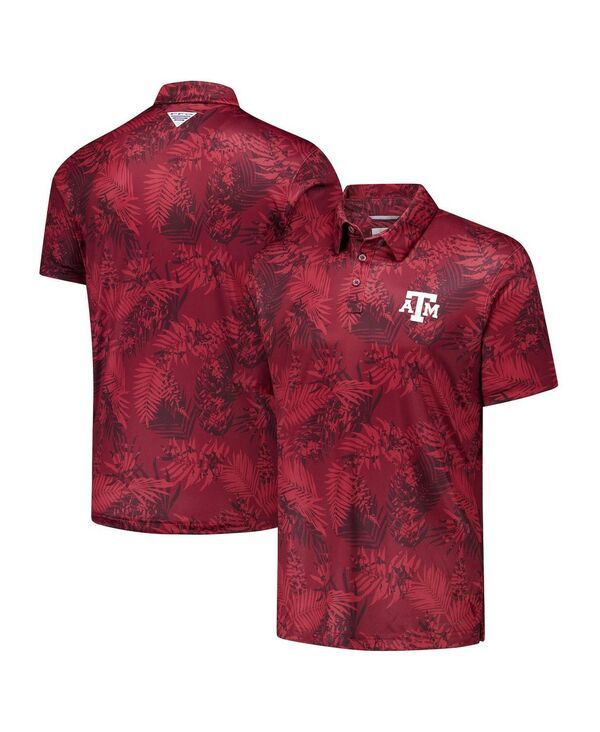 コロンビア メンズ トップス ポロシャツ Columbia Mens Maroon Texas AM Aggies PFG Super Terminal Tackle OmniShade Bangalows Polo Shirt Maroon マルーン