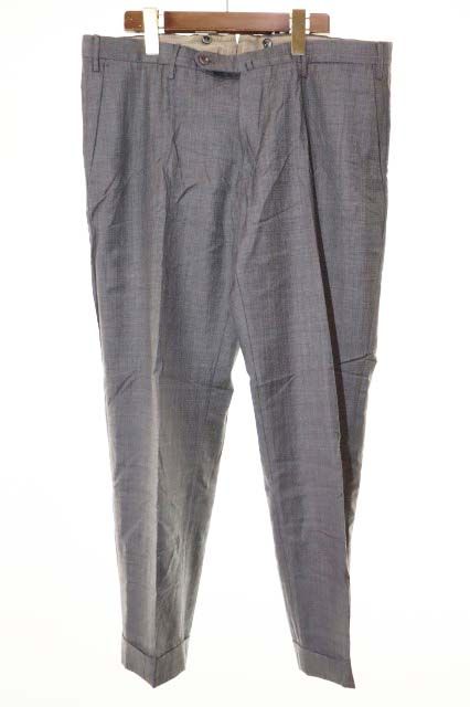 インコテックス INCOTEX SLIMFIT SUPER 100s GREY サイズ 52 スリム フィット ウールフランネル スラックス パンツ 【ブランド古着ベクトル】【中古】●260518
