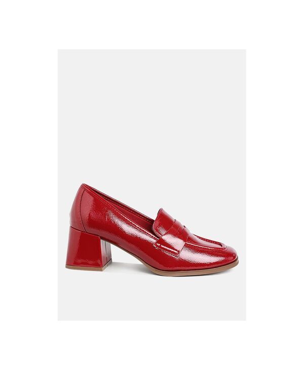 ロンドンラグ レディース シューズ パンプス ローファー ヒール London Rag Womens Umdoni Penny Strap Block Heeloafers Medium red レッド