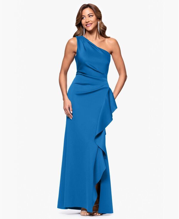エスケープ レディース トップス ワンピース プチ ワンショルダー XSCAPEtite GatheredWaist OneShoulder Eveningown Teal ティール