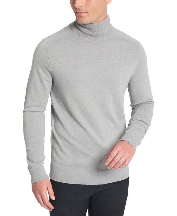 ケネスコール メンズ アウター ニット・セーター タートルネック セーター Kenneth Cole Mens SlimFit Turtleneck Sweater Grey Mix グレー