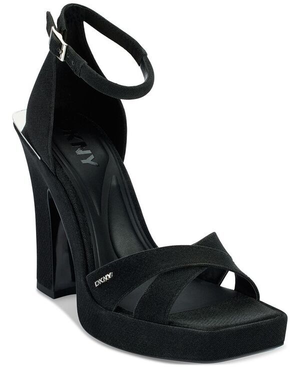 ダナ キャラン ニューヨーク レディース シューズ サンダル DKNY Womens Linda Strappy SquareToe Sandals Black ブラック