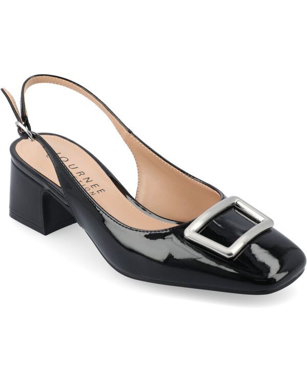 ジュルネ コレクション レディース シューズ パンプス Journee Collection Womens Everlee Slingback Square Toe Pumps Black ブラック
