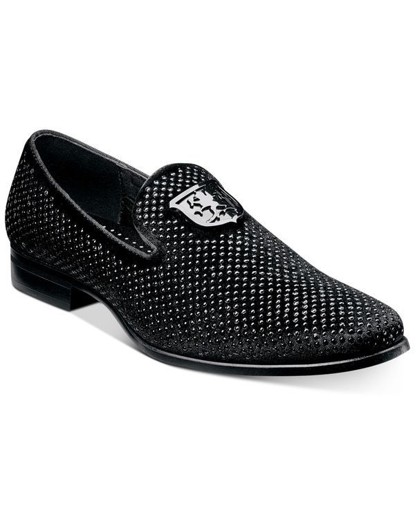 ステイシーアダムス メンズ シューズ スリッポン・ローファー ローファー Stacy Adams Mens Swagger Studded Ornament Slipon Loafer Black ブラック