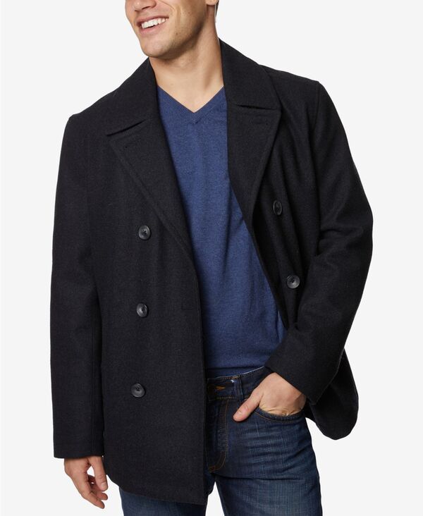 ナウティカ メンズ アウター ジャケット・ブルゾン コート Nautica Mens ThreeButton Pea Coat Charcoal チャコール