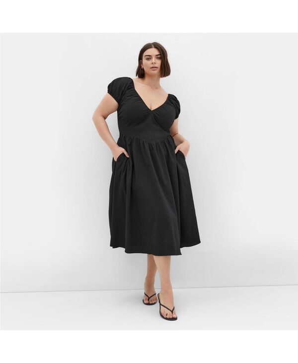 シティーシック レディース トップス ワンピース ミディワンピース プラスサイズ ミディ CITY CHIC Plus Size Shelby Midi Dress Black ブラック