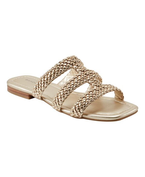 バンドリーノ レディース シューズ サンダル Bandolino Womens Sumer Square Toe Flat Sandals Gold ゴールド
