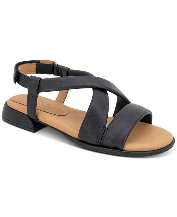ジェントルソウルズ レディース シューズ サンダル Gentle Souls Womens Heather Crisscross Flat Sandals Black ブラック