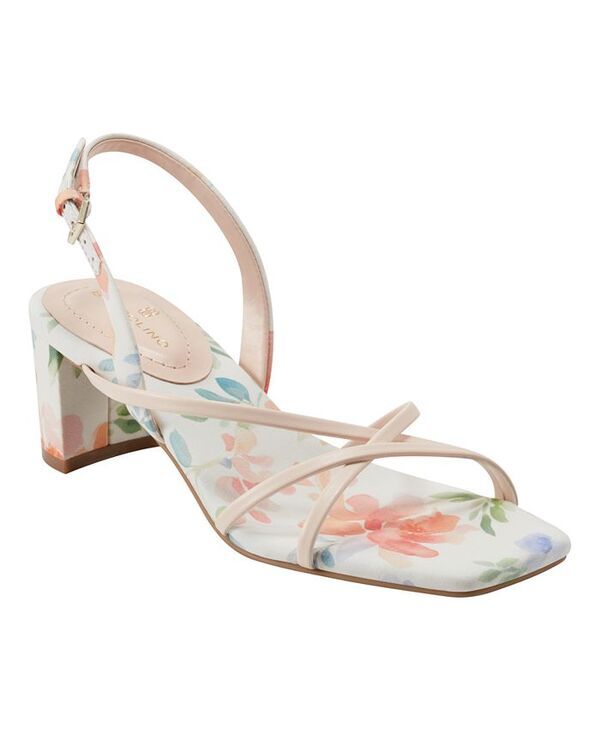バンドリーノ レディース シューズ サンダル Bandolino Womens Keltie Square Toe Strappy Dress Sandals Peach Floral Multi ピーチ