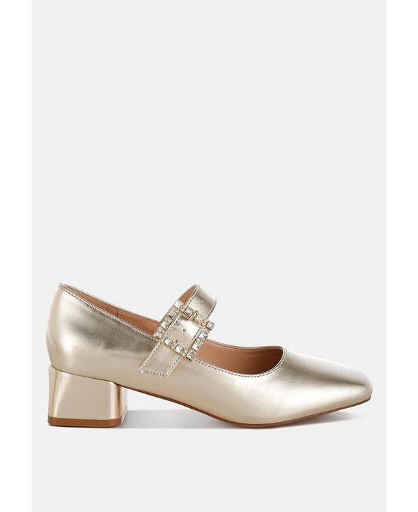 ロンドンラグ レディース シューズ サンダル トール London Rag Abeba Diamante Brooch Metallic Mary Jane Pumps Gold ゴールド