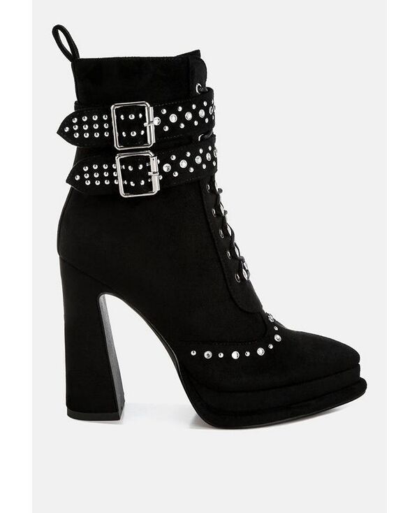 ロンドンラグ レディース シューズ ブーツ・レインブーツ レース London Rag Punk Nomad Harness Detail Lace Up Boots Black ブラック