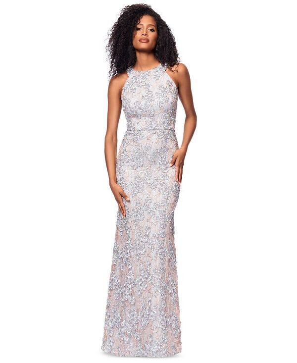 エスケープ レディース トップス ワンピース プチ ノースリーブ レース XSCAPE Petite HighNeck Sleeveless Lace Sheath Gown GoldSilver ゴールド