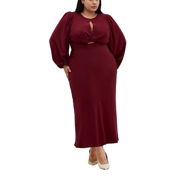 シティーシック レディース トップス ワンピース プラスサイズ CITY CHIC Plus Size Ines Dress Ruby ルビー