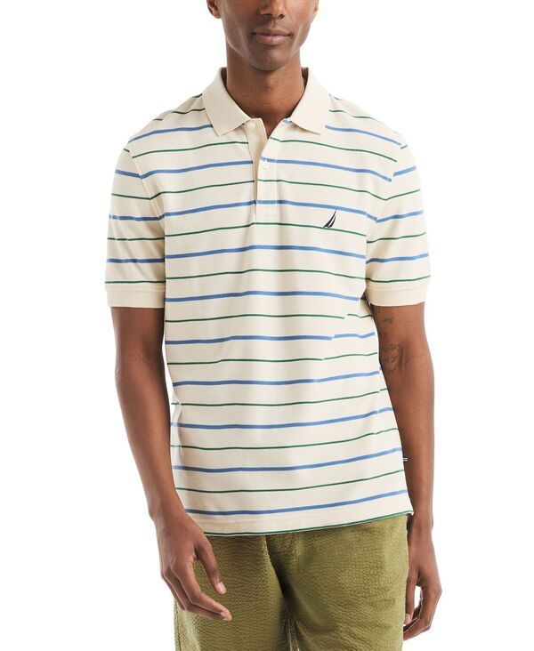 ナウティカ メンズ トップス ポロシャツ Nautica Mens Striped ClassicFit Deck Polo Shirt Natural ストライプ