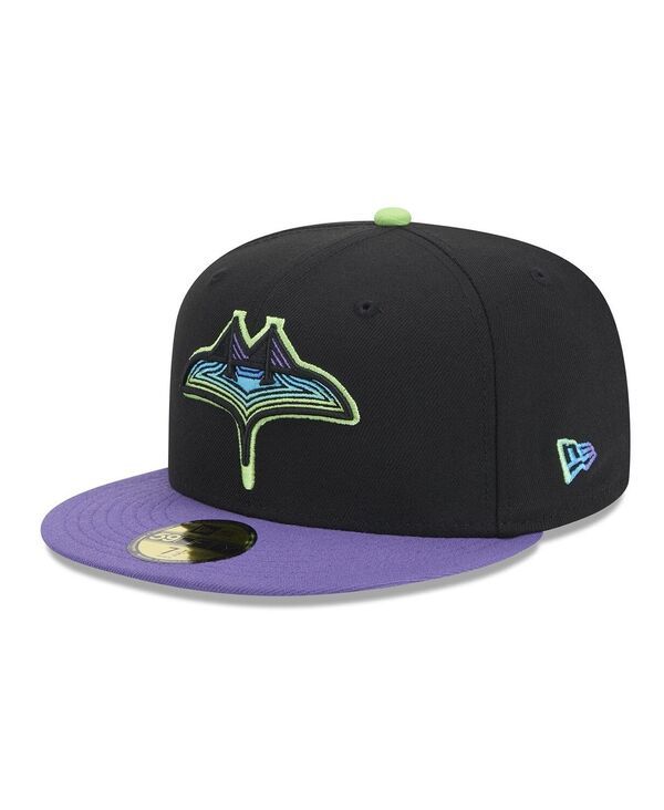 ニューエラ メンズ アクセサリー 帽子 New Era Mens Black Tampa Bay Rays 2024 City Connect 59FIFTY Fitted Hat Black ブラック