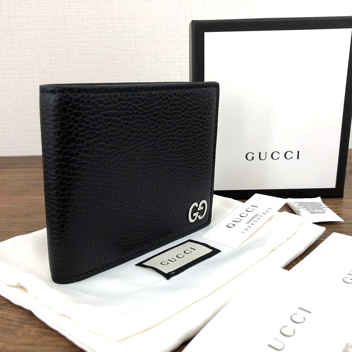 35 送料込み！ 未使用品 GUCCI 札入れ 473916 ドリアン ブラック 箱付き