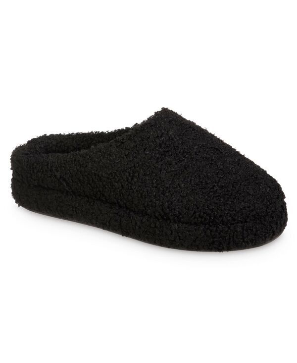 アイソトナー レディース シューズ サンダル Isotoner Signature Womens Memory Foam Berber Fiona Comfort Hoodback Slippers Black ブラック