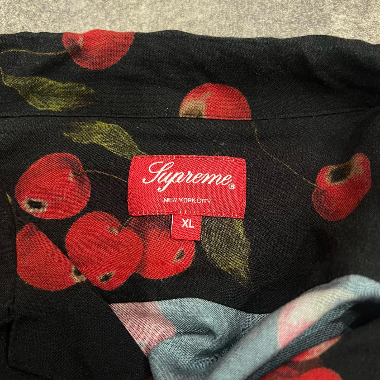 レア Supreme Cherry Rayon Shirt 柄 シャツ XL Supreme 19SS cherry rayon shirt チェリー シャツ シュプリーム XL
