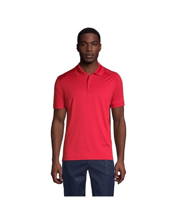 ランズエンド メンズ トップス ポロシャツ Lands End Mens School Uniform Short Sleeve Rapid Dry Polo Shirt Red レッド