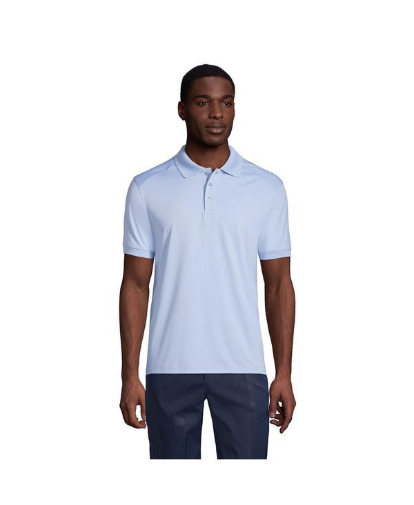 ランズエンド メンズ トップス ポロシャツ Lands End Mens School Uniform Short Sleeve Rapid Dry Polo Shirt Blue ブルー