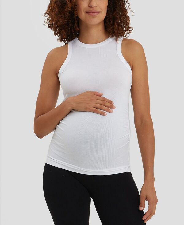 ノム レディース アンダーウェア ナイトウェア NOM Maternity Womens The Tank Racerback Maternity Top White ホワイト