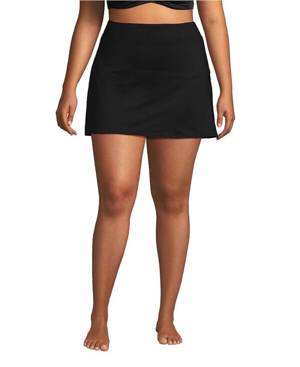 ランズエンド レディース 水着 ボトムスのみ プラスサイズ スカート Lands End Plus Size Tummy Control Swim Skirt Swim Bottoms Black ブラック