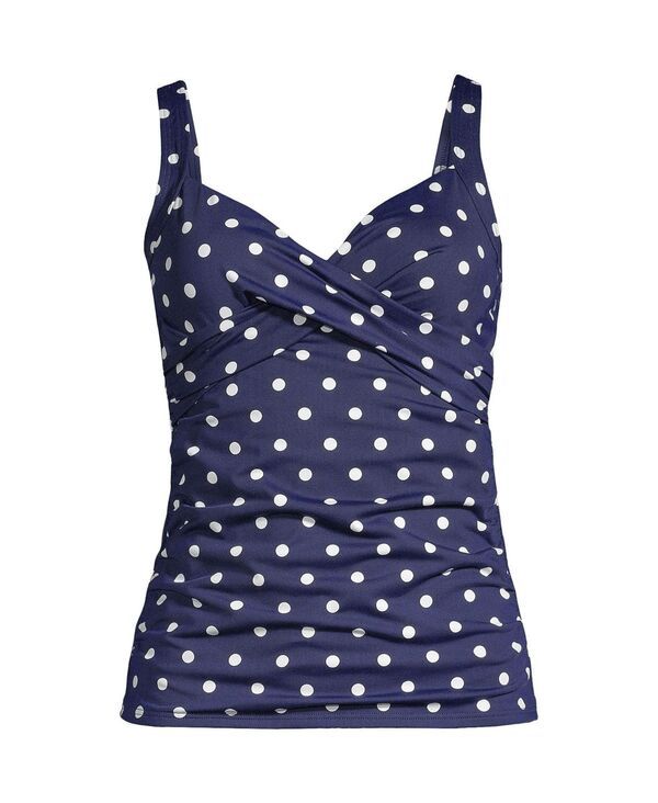 ランズエンド レディース 水着 トップのみ Vネック Lands End Womens DCup VNeck Wrap Underwire Tankini Swimsuit Top Deep sea navy ネイビー