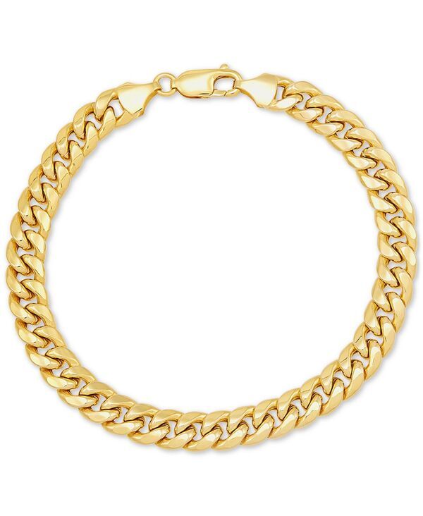 イタリアン ゴールド レディース アクセサリー ブレスレット・バングル・アンクレット Italian Gold Lightweight Miami Cuban Link 712 Chain Bracelet 7mm in 10k Yellow Gold イエロ
