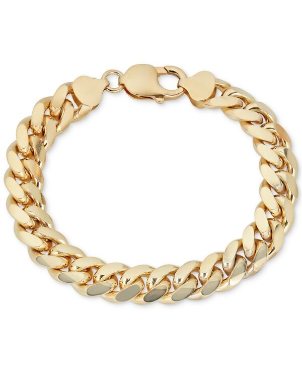 イタリアン ゴールド メンズ アクセサリー ブレスレット・バングル・アンクレット Italian Gold Mensolid Cuban Link Bracelet in 14k GoldPlated Sterlingold Over Silver ゴールド