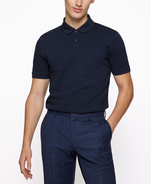 ヒューゴボス メンズ トップス ポロシャツ コットン Hugo Boss Boss Mens Cotton RegularFit Polo Shirt Dark Blue ブルー 25,350円